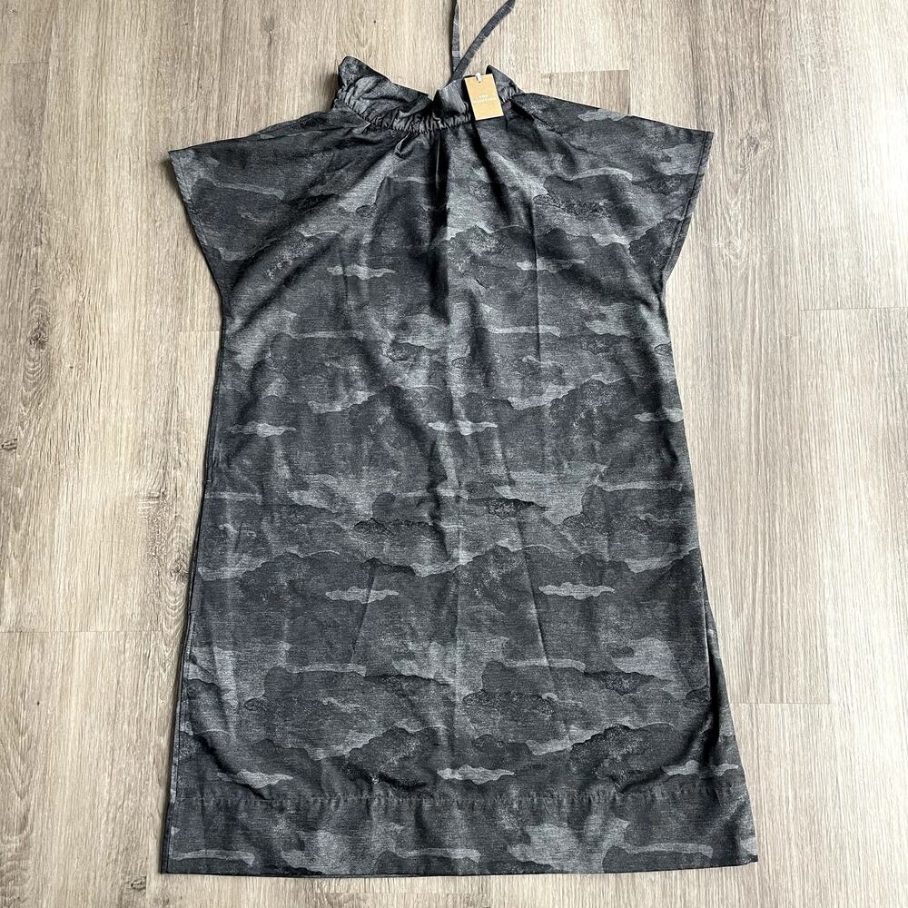 NWT Ann Mashburn Atalier Ruffle Dress Grey in Camo Jacquard Medium - Picture 2 of 8